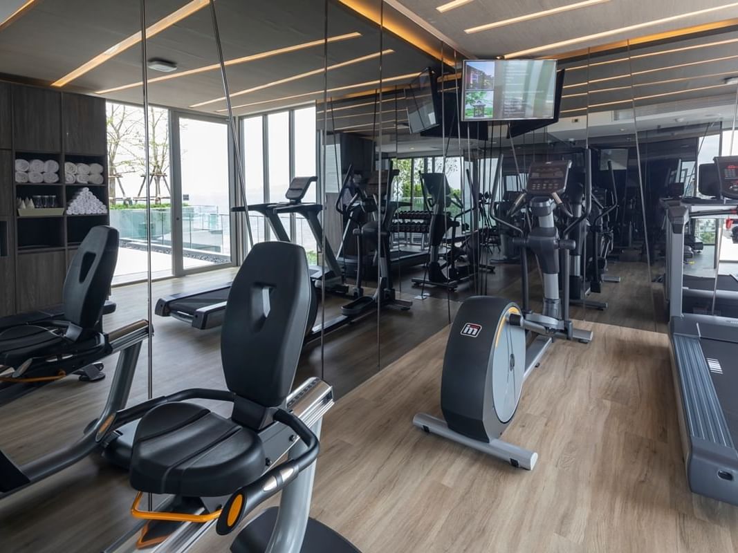 Well-equipped fitness center at U Hotels and Resorts