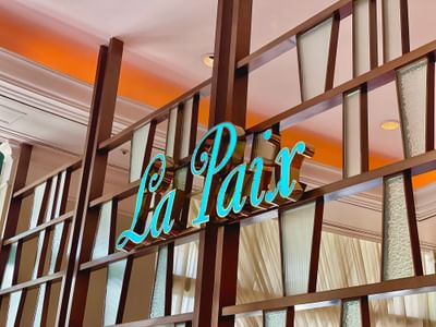 Sign board of La Paix at Hanoi Daewoo Hotel