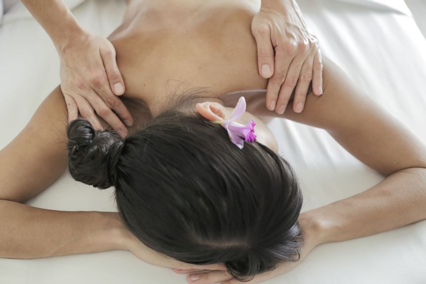 Woman getting a treatment in the spa at Retreat Costa Rica