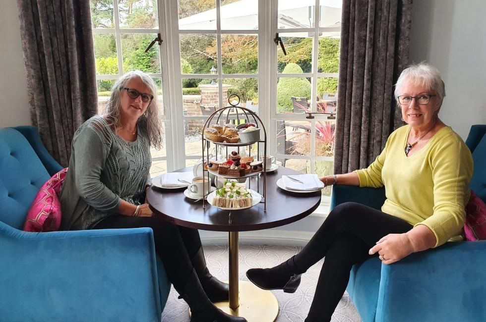 ladies having afternoon tea at gorse hill surrey