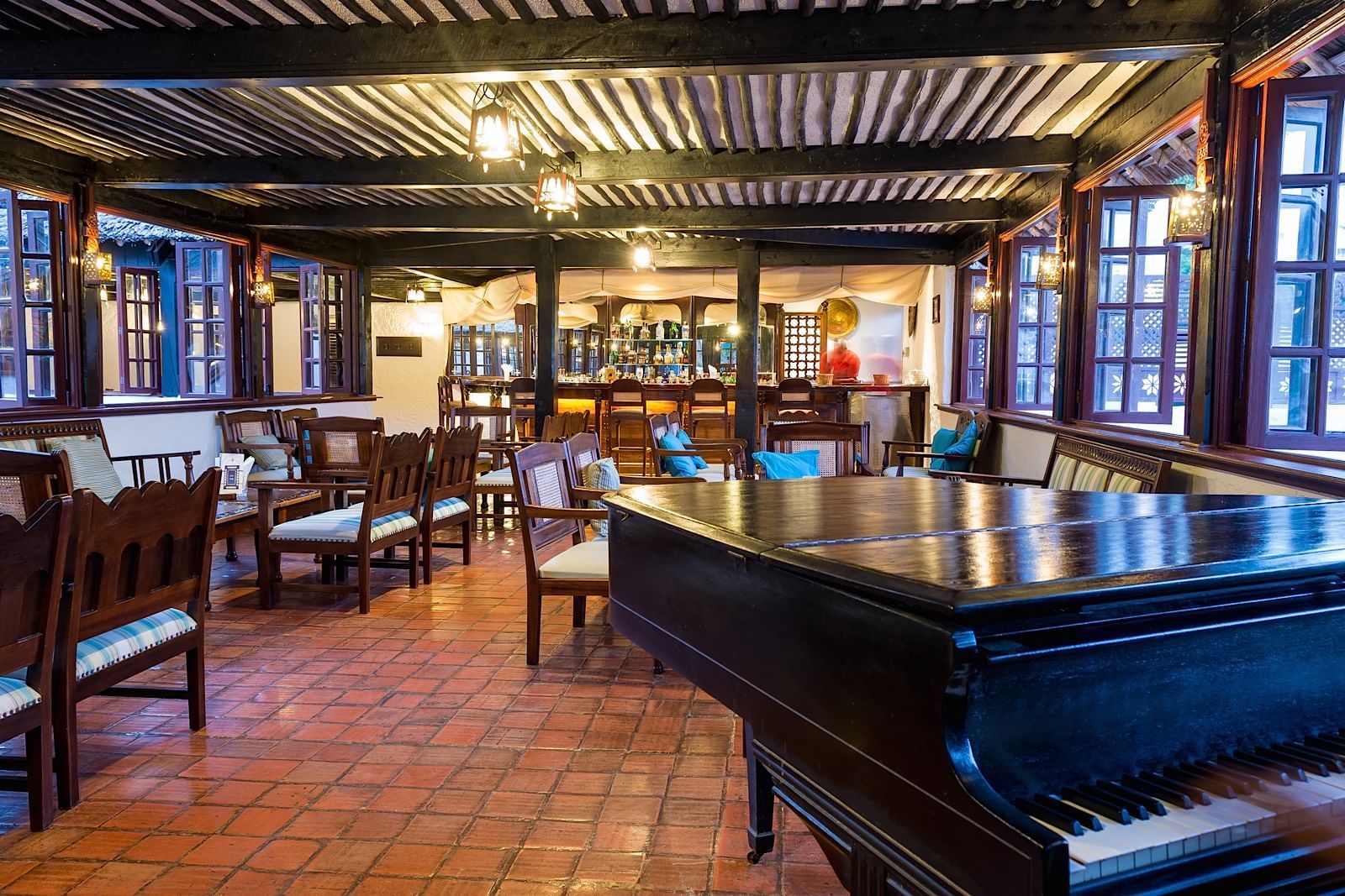 Nyota Bar and Terrace with piano at Serena Beach Resort & Spa