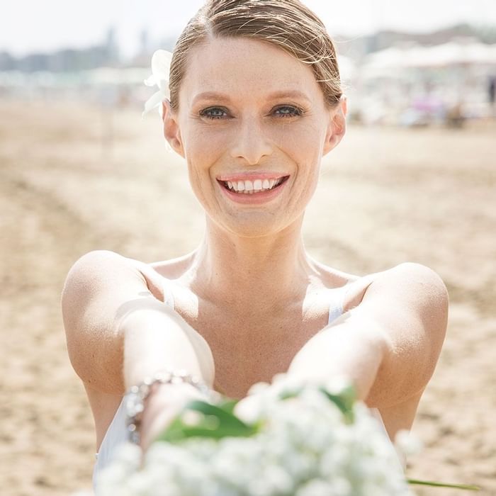 A Bride On The Beach At Falkensteiner Hotel Jesolo Wedding