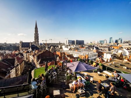 Suite Grand Place Terrace Lounge Area at Warwick Brussels