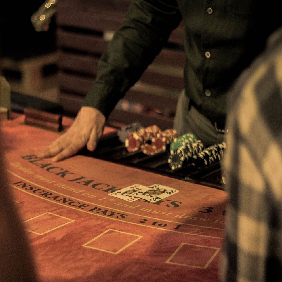 Close-up of gambling table in casino at Falkensteiner Hotels