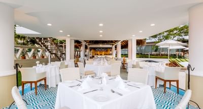 Elegant open-air dining area in La Ceiba at Villa Premiere Boutique Hotel & Romantic Getaway