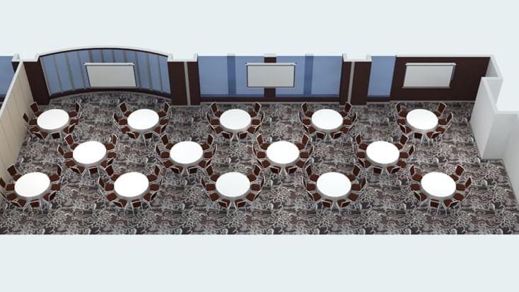 Banquet tables in Australian room at Novotel Melbourne