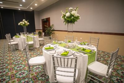 Banquet table setting in an event at Holiday Inn Montego Bay