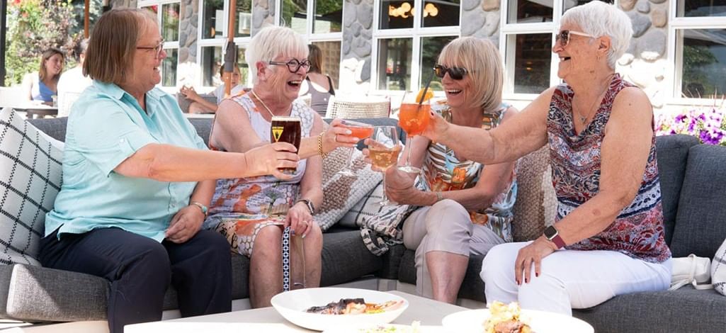 Group of Women enjoying Canmore town.