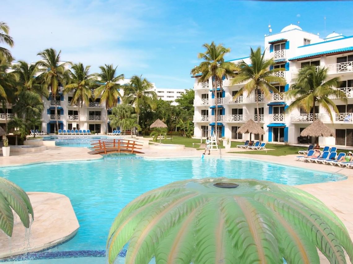 Exterior view of hotel from pool at Playa Blanca Beach Resort