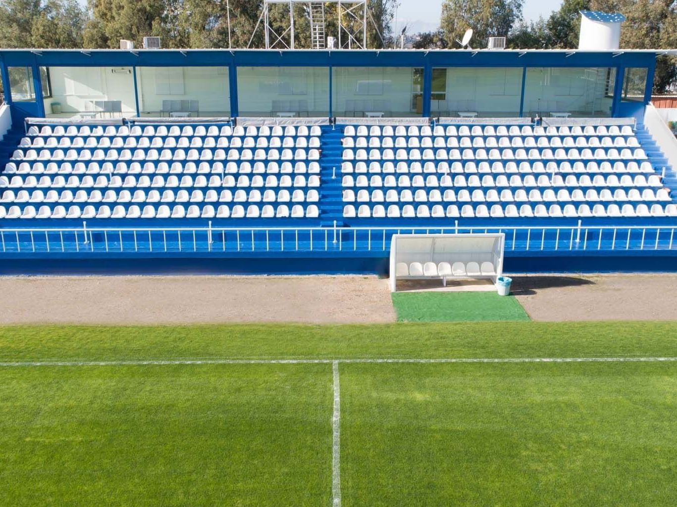 Greenery field sports complex in Lara Sports Center at Titanic Deluxe Lara on a sunny day