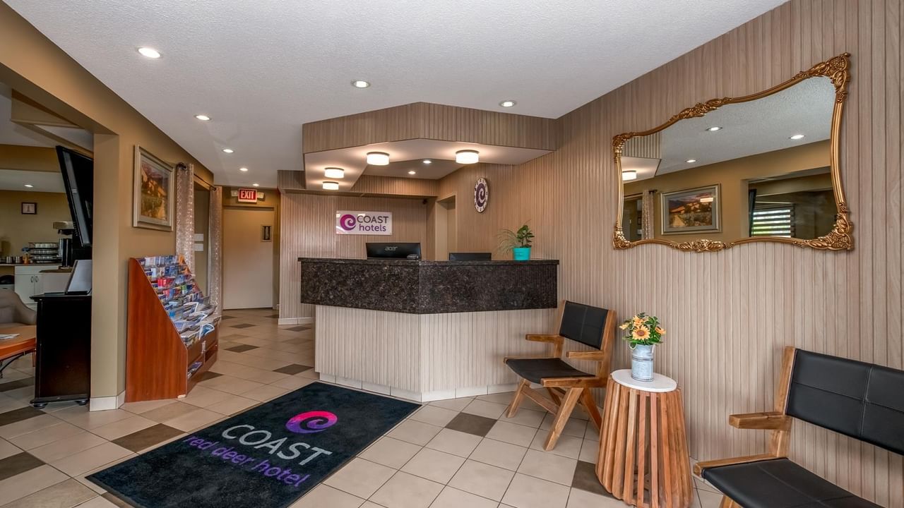 Lobby and front desk at Coast Red Deer Hotel