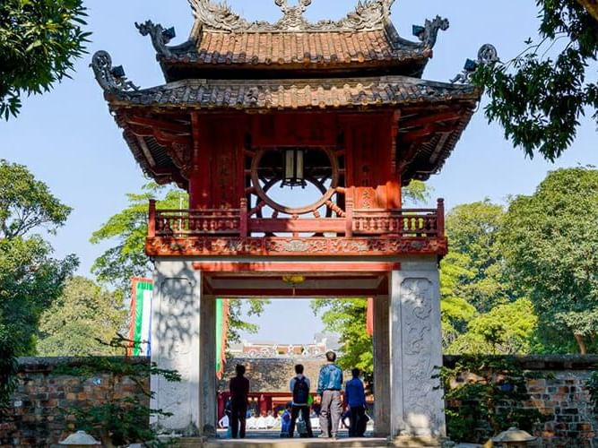 Entry arch of The Temple of Literature near Eastin Hotels