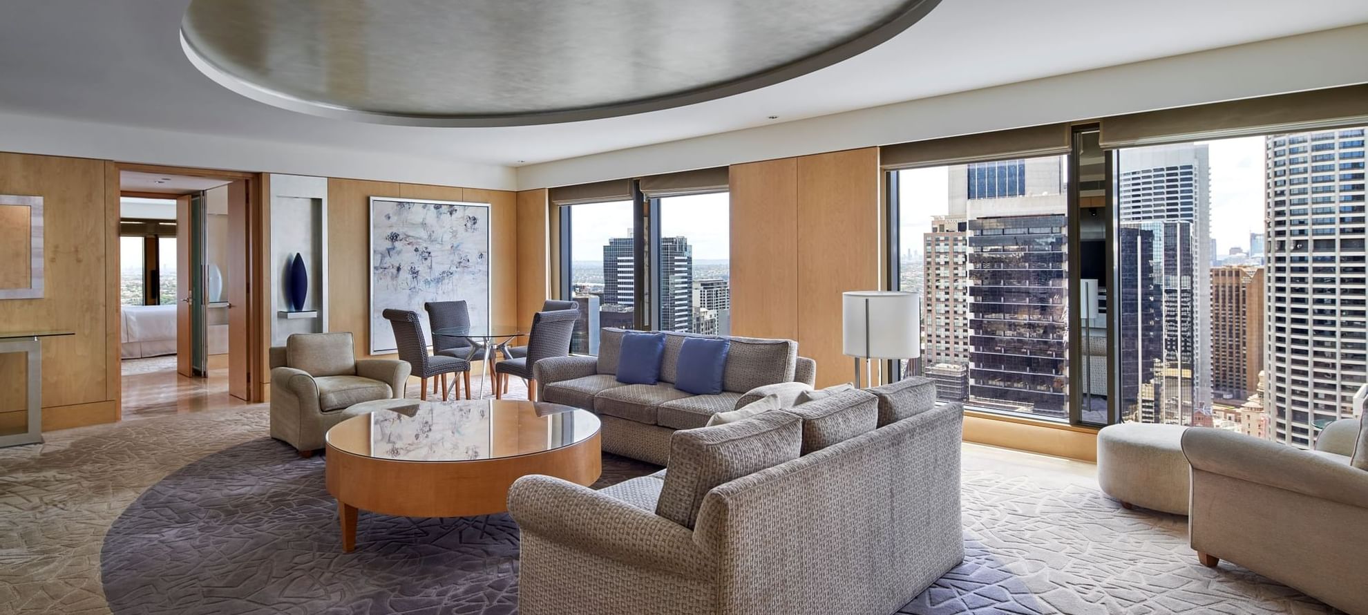 The living area in the Martin Place Suite at Fullerton Sydney