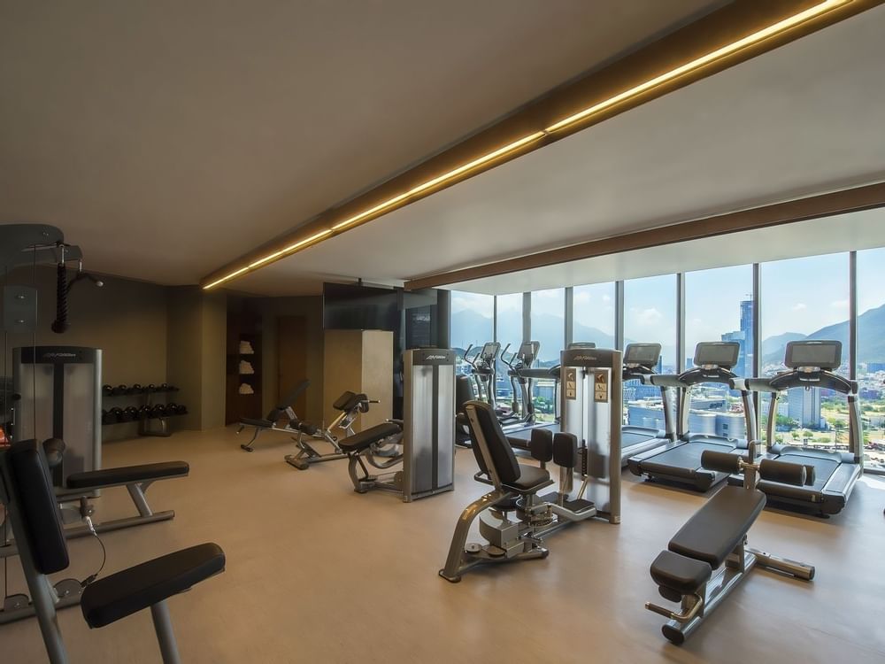 24 hours Gym with equipment at Live Aqua Urban Resort Monterrey