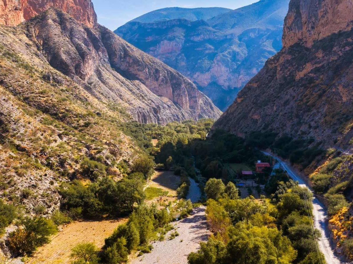 Aerial view of Wild canyon near Grand Fiesta Americana