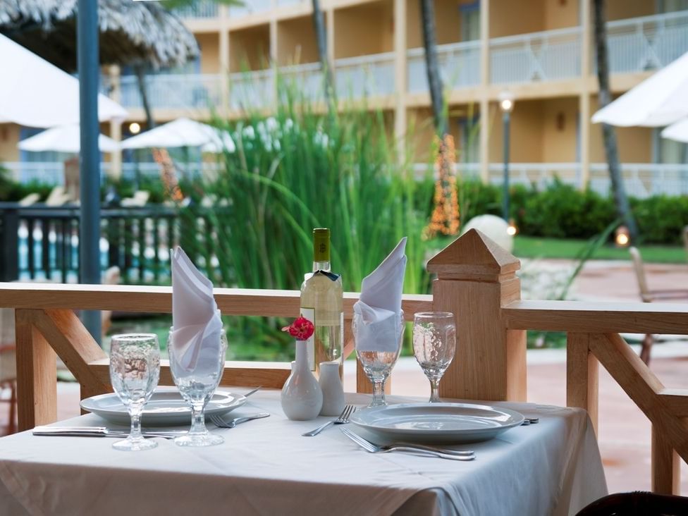 Closeup of table in Sapore di Mare at Gran Ventana Beach Resort