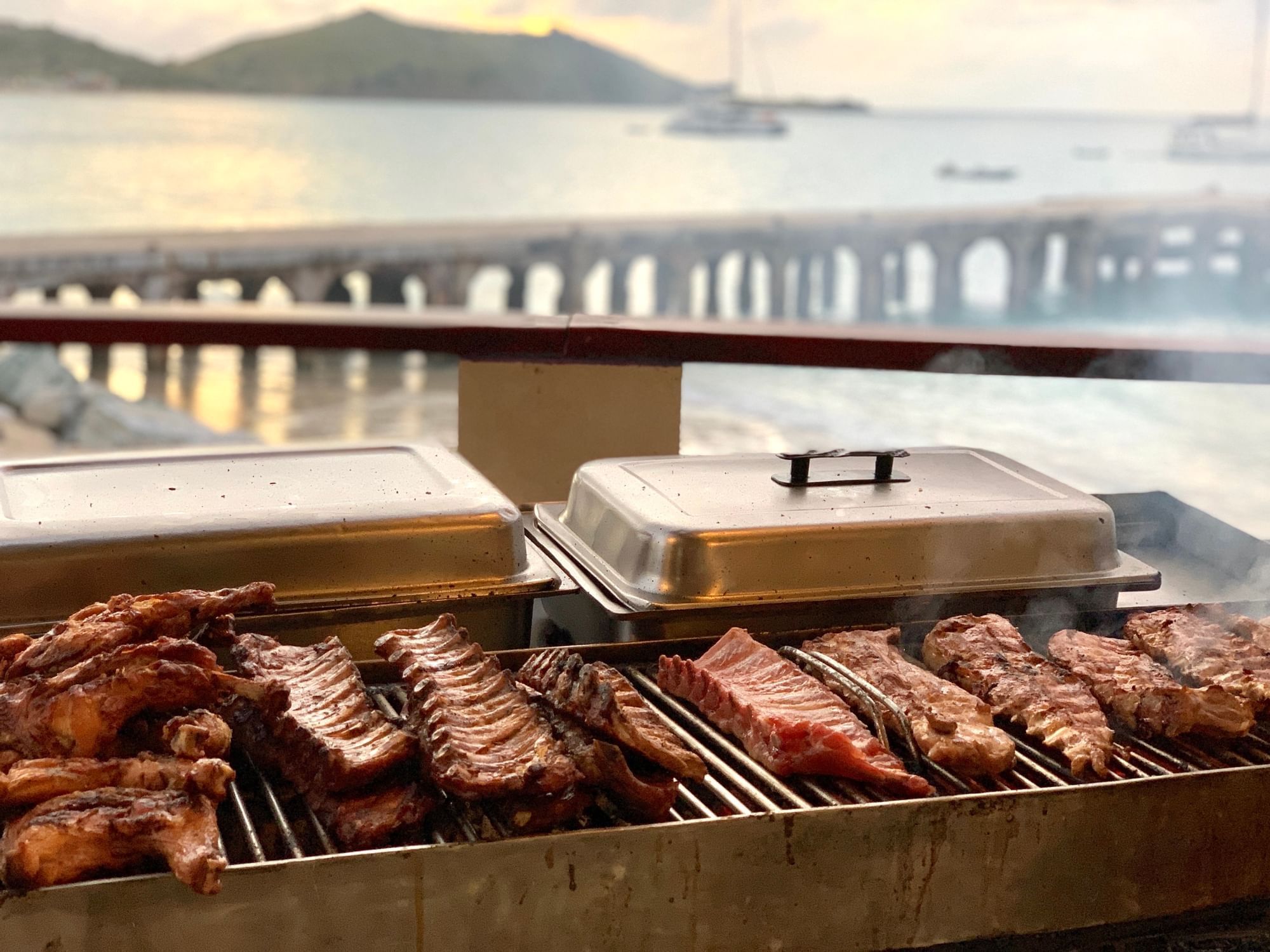 Meat on a BBQ at Grand Case near The Morgan Resort Spa Village