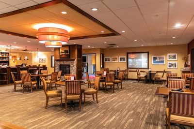 Interior of a dining room at The IowaStater Restaurant