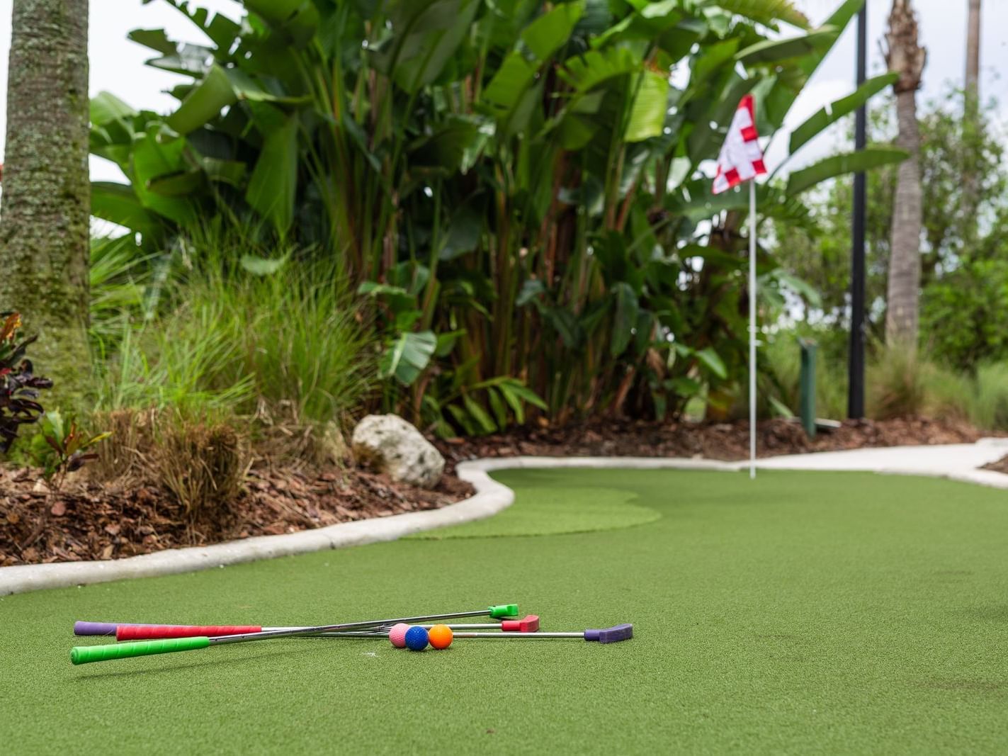 Mini golf area at the Golf Club in Mystic Dunes Resort