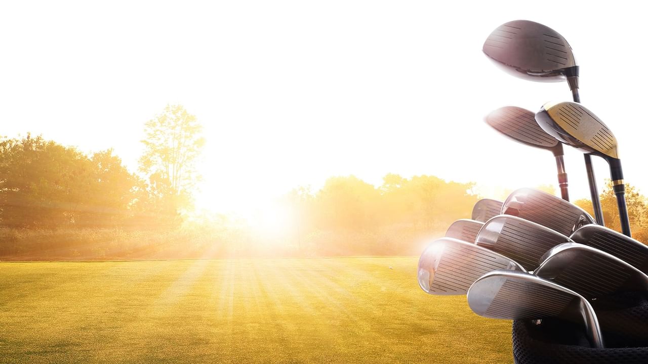 Close up on a Golf bag at sunset near Coast Fort St. John