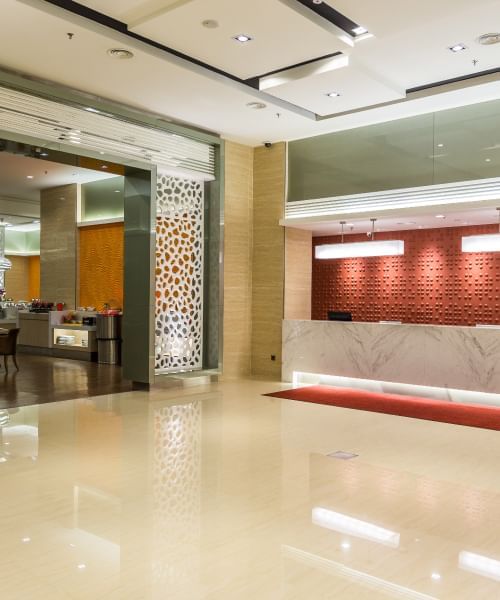 Interior of the lobby area with the reception counter at Sunway Hotel Seberang Jaya