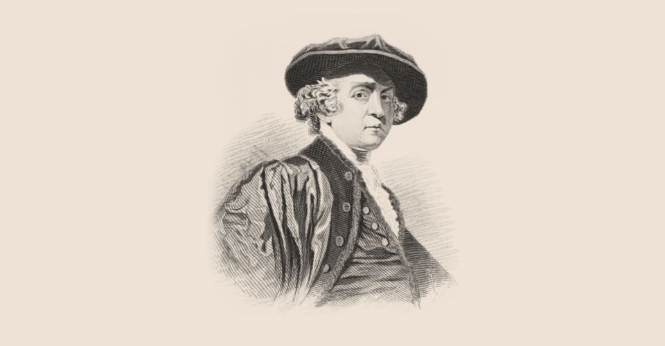 A portrait drawing of Joshua Reynolds at The Londoner Hotel
