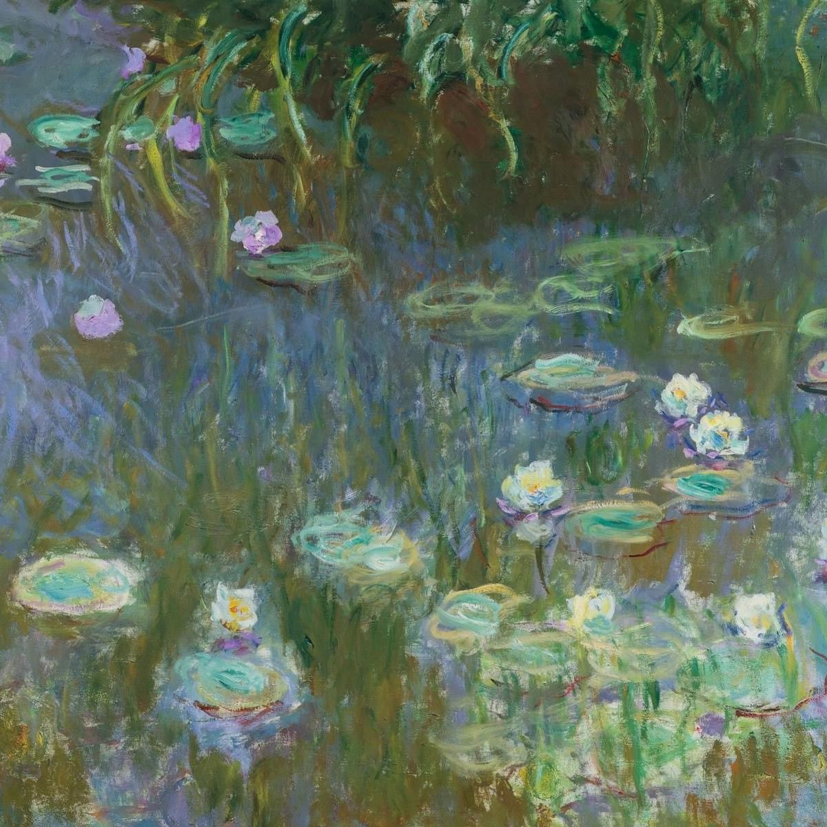 detail Claude Monet, born Giverny, France, 1840, died France, Giverny 1926, Water Lilies, oil on canvas, 200.7 x 213.4cm; Purchased with funds from the Libbey Endowment, Gift of Edward Drummond Libbey, Toledo Museum of Art, Ohio, United States of America