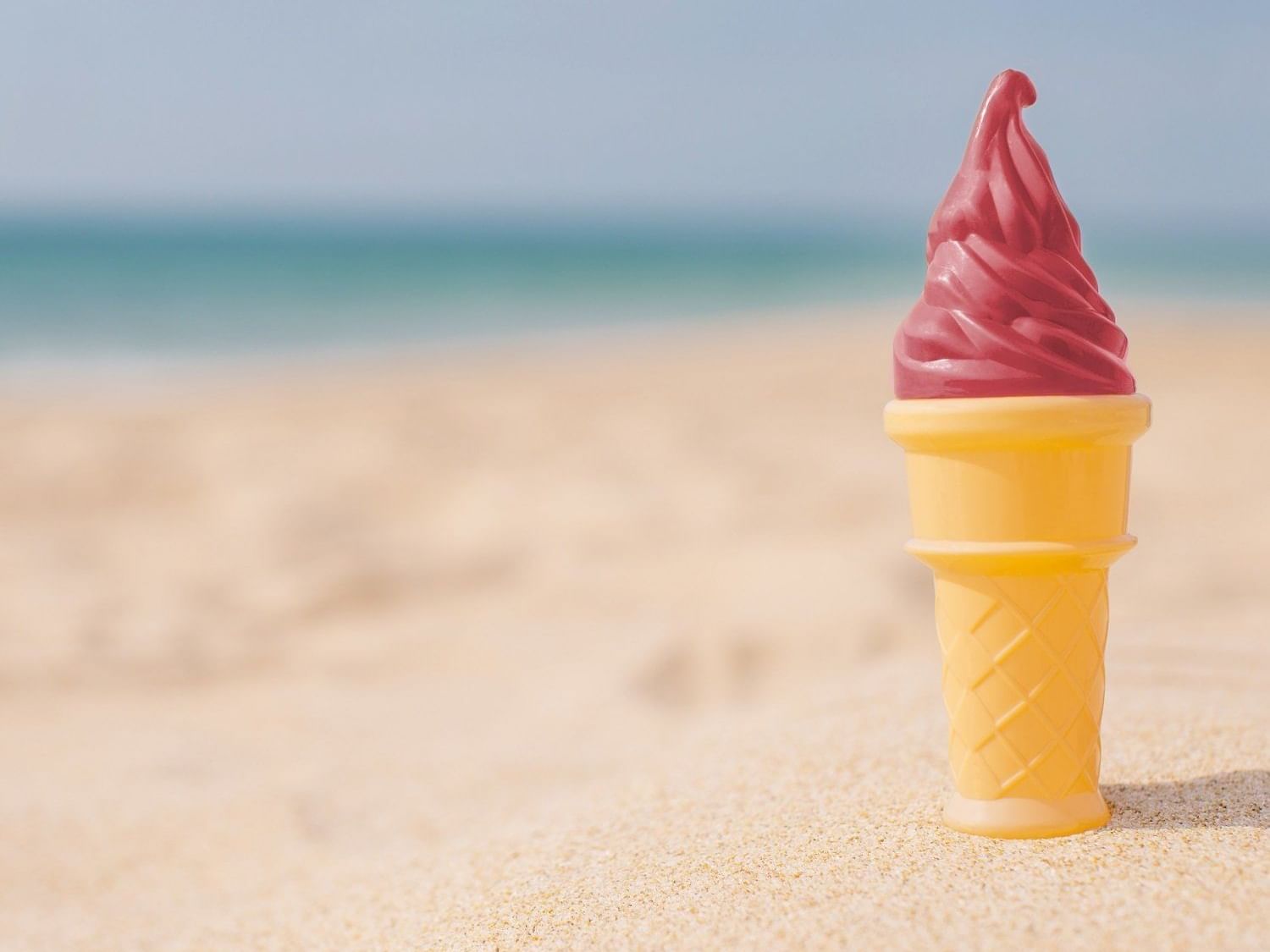 Ice cream standing on a sunny day beach in Jus' Kiddin' near Holiday Inn Montego Bay