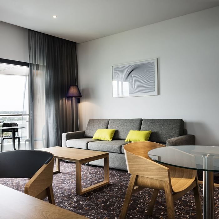 Living Area In Deluxe Apartment at Mercure Sydney Liverpool 