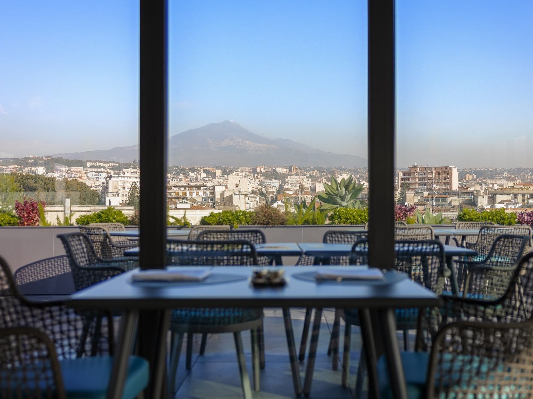 Etnea Roof Bar & Restaurant with views of Etna