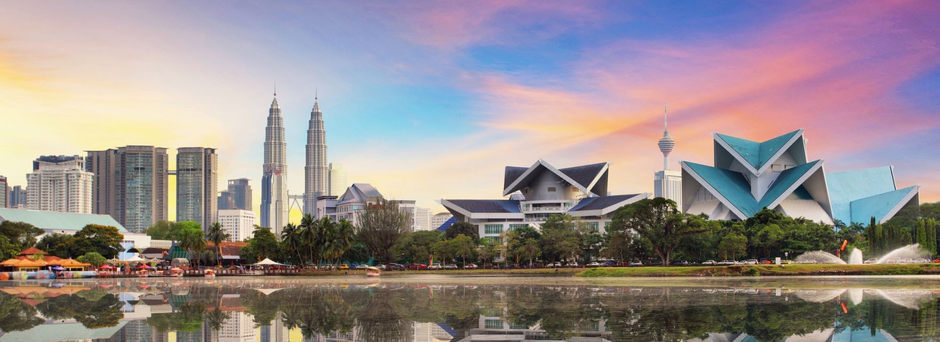 View of Kuala Lumpur attractions from Lake Gardens