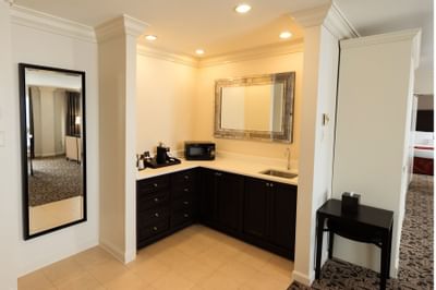 sink and cabinet with mirror