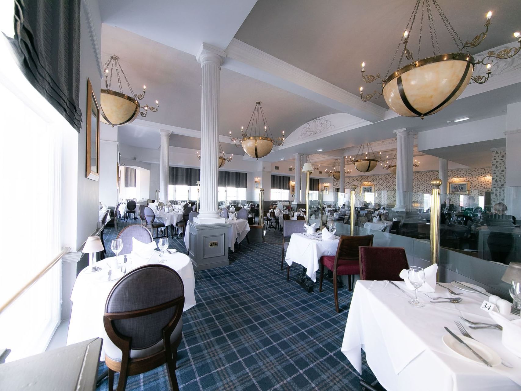 Well-arranged dining area at The Imperial Hotel Blackpool