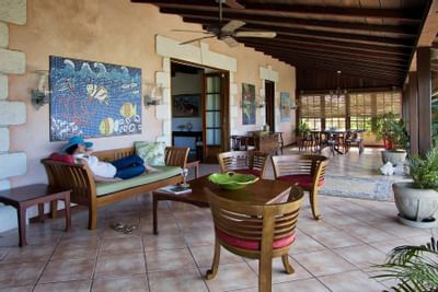 patio of tropical villa