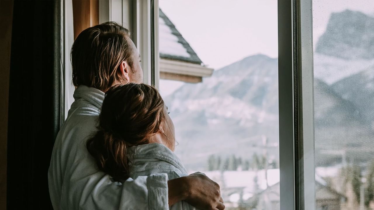 bathrobe canmore couple