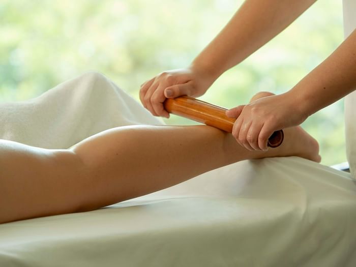 A person having a massage treatment in a spa at Terra Nostra Garden Hotel