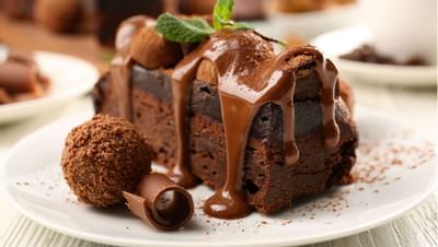 Close-up of Chocolate cake dish at Hanoi Daewoo Hotel