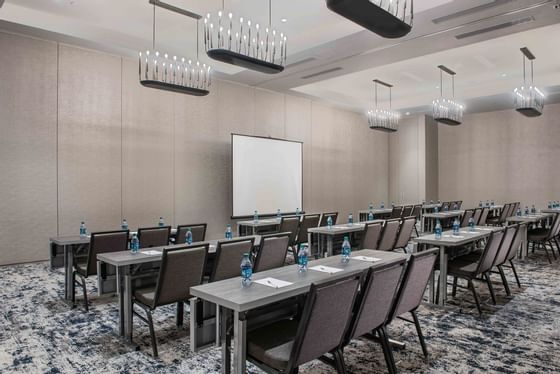 conference tables in ballroom