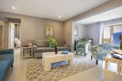 Living area in 2 Bedroom Oceanfront Suite at Sugar Bay Barbados