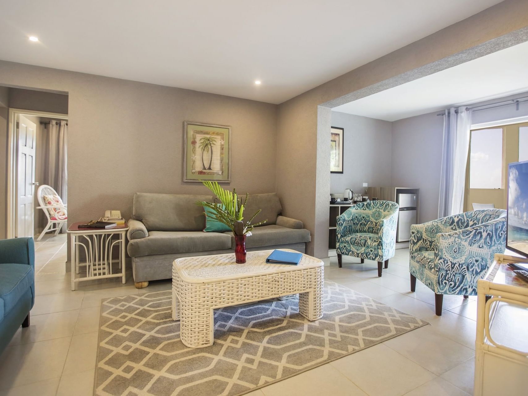 Living area in 2 Bedroom Oceanfront Suite at Sugar Bay Barbados