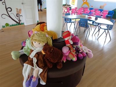 Close-up on toys in kids club at Playa Blanca Beach Resort