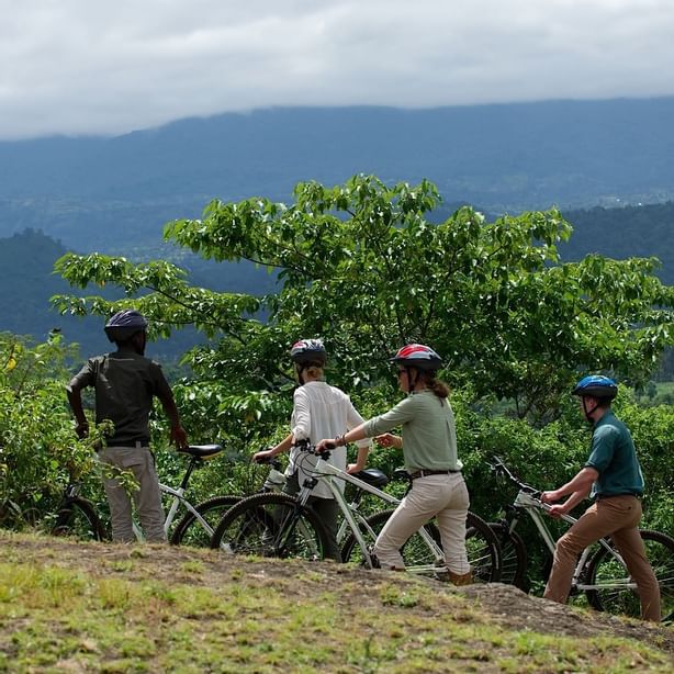 People Mountain Biking near Arusha Serena Hotels