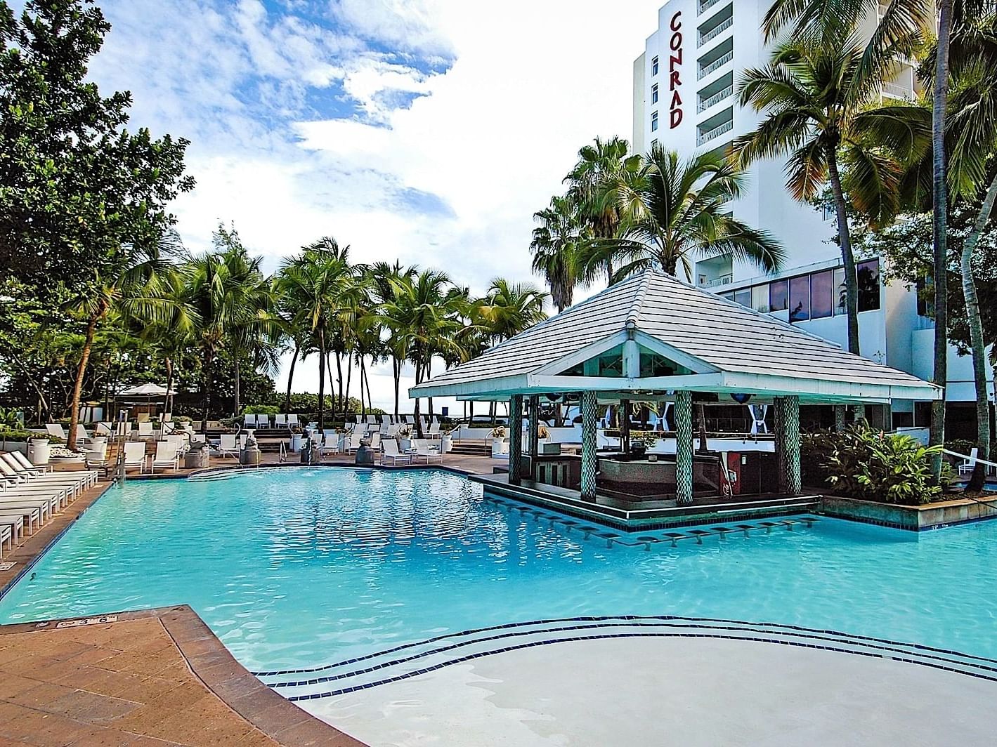 Exterior view of Aqua Bar at The Condado Plaza Hilton