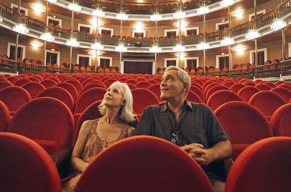 Couple in Angela Peralta Theater near Viaggio Resort Mazatlan