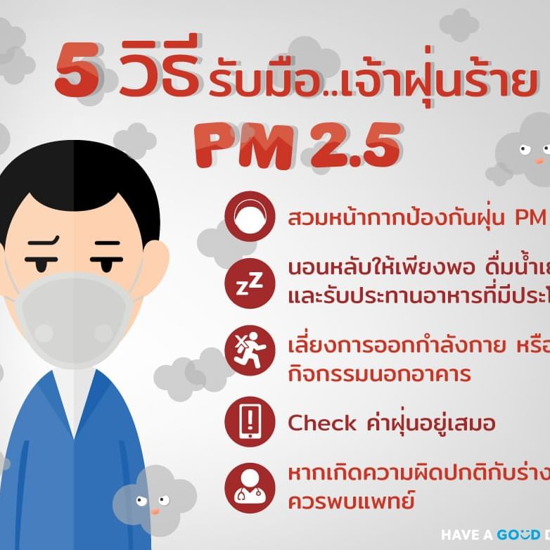 5 วิธีรับมือ เจ้าฝุ่นร้าย PM 2.5