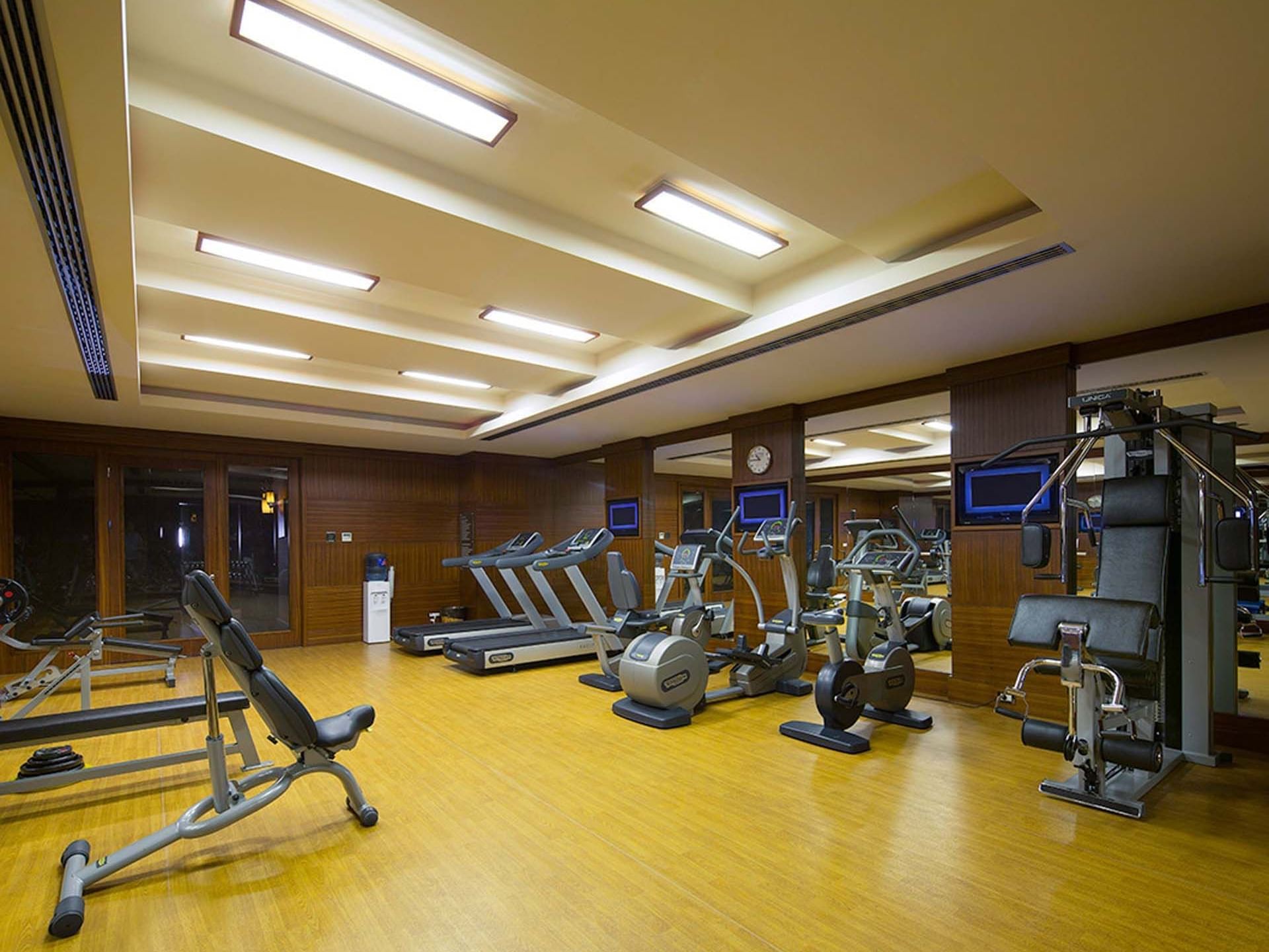 Gym equipment & exercise machines in a fitness center at Titanic City Taksim