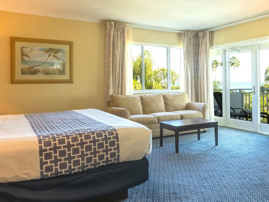 1 King Bed Superior Room with Patio or Balcony at Safety Harbor Resort & Spa in Tampa Bay, FL.
