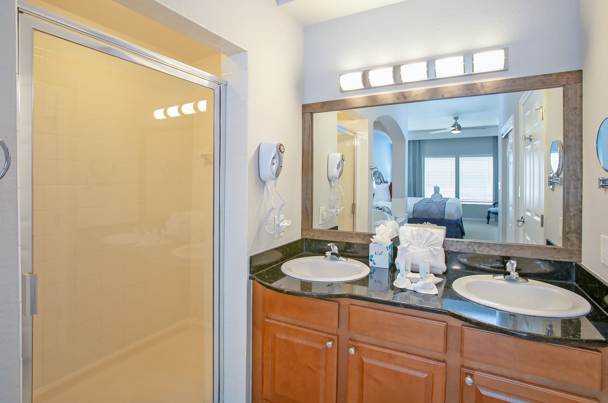LBV Signature Collection Suites - 3 Bedroom 3 Bath - Primary Bathroom with double sink and walk-in shower
