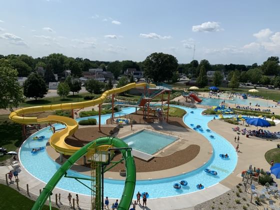 Sliders & pool, Tropicanoe Cove Water Park near Whittaker Inn