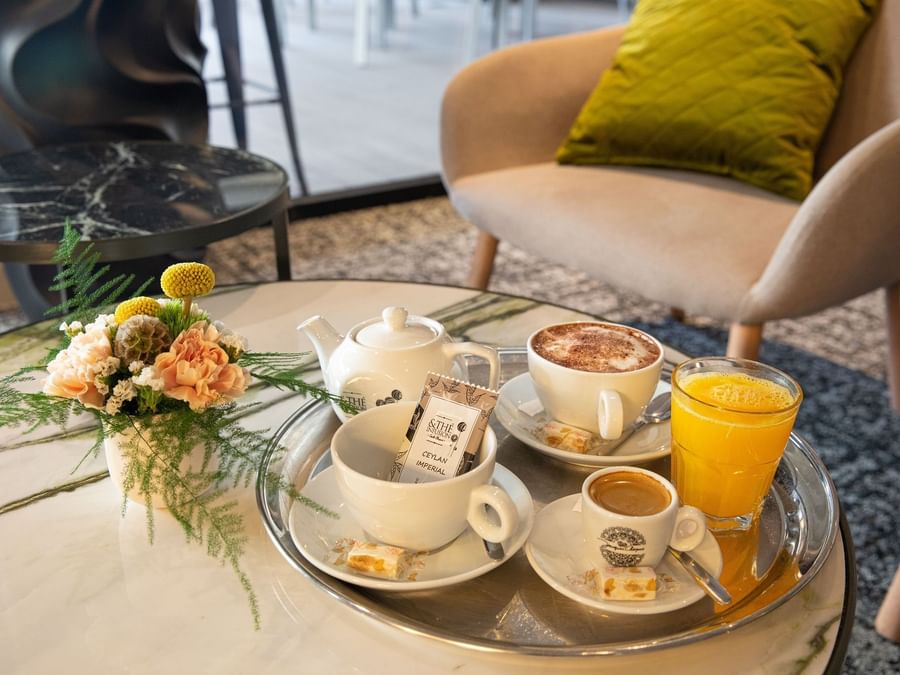 Tea, coffee & juice served at The Originals Hotels